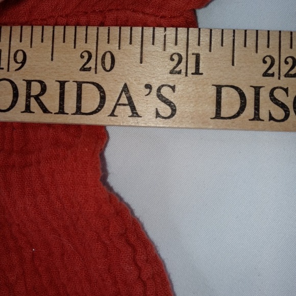 Indigo Rose Rust Color Orange Gauze Ruffle Sleeve Tiered Dress Women's 2x - Picture 6 of 9